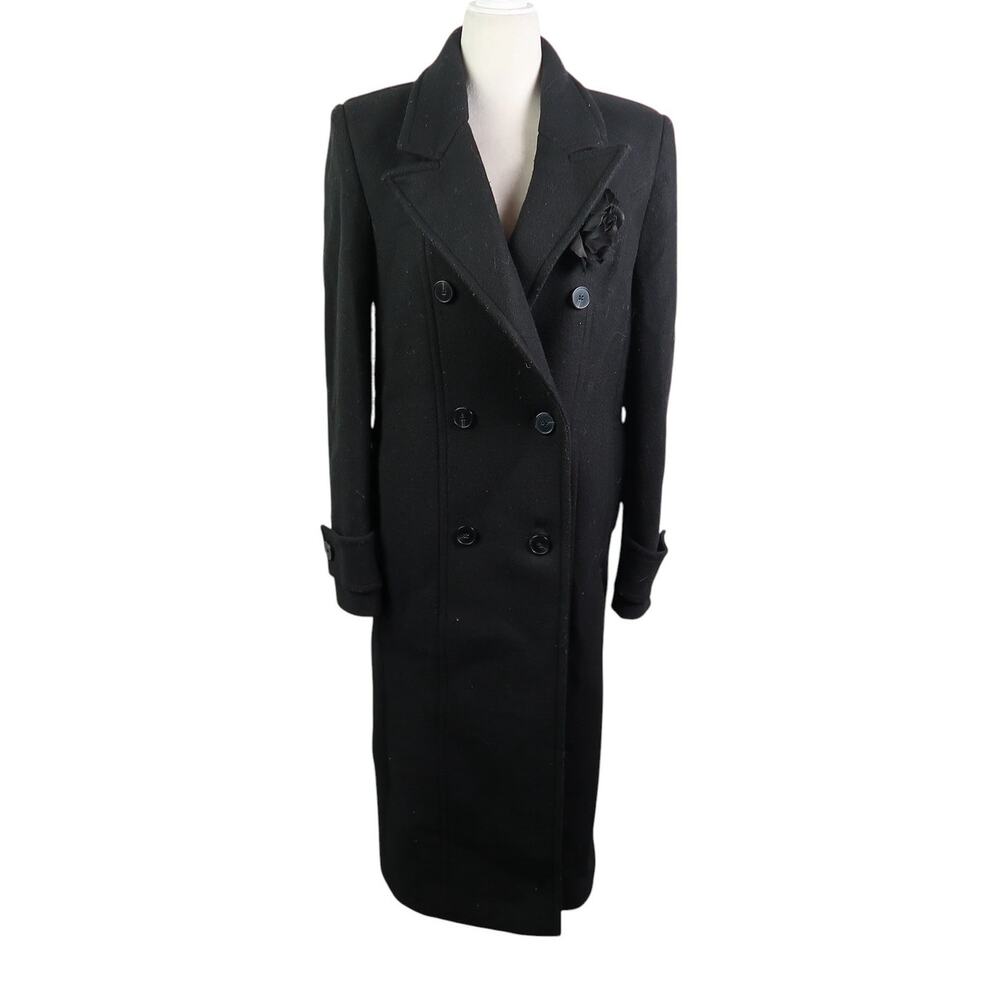 Express Black Faux Wool Double Breasted Coat XS